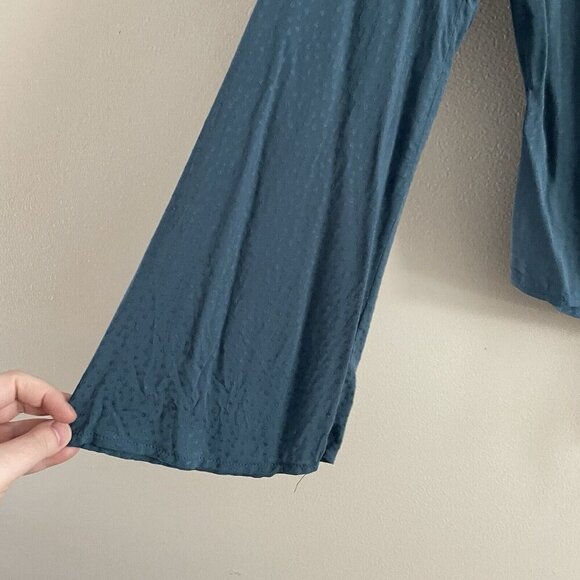 Tracy Evans Limited Wmn XS Blue Embroidered Tie/Button Front L/Sleeve Blouse NWT - Picture 3 of 12